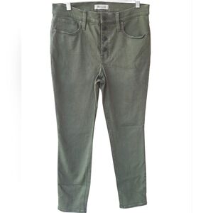 Madewell Olive Green 9" High Rise Skinny Crop Button Fly Women's Jeans Size 29